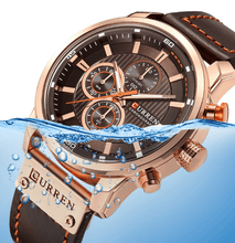 Load image into Gallery viewer, Men's Waterproof Elegant Sport Watch With Chronometers Day View, Leather Belts And Hardlex Scratch Resistant Glass Perfect Gift For Him
