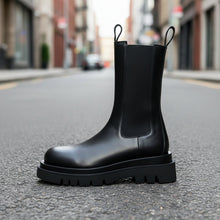 Load image into Gallery viewer, Women’s British-Style Mid-Calf Thick-Soled Leather Boots