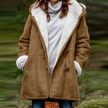Load image into Gallery viewer, Sherpa-Lined Duffle Toggle Jacket with Hood — Warm Hooded Fleece Coat