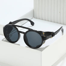 Load image into Gallery viewer, Retro Round Leather Frame Sunglasses – Vintage Fashion Eyewear