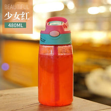 Load image into Gallery viewer, 480ML Children's Straw Cup Plastic Water Bottles Baby Cartoon Creative Student Kettle Water Bottles School Kids Leakproof Water Jug with Straw Lid, Outdoor Drinking Bottle, for Fitness, Gym and Outdoor Sports