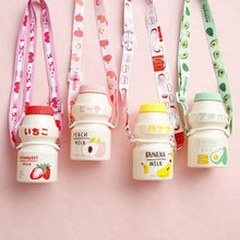 Load image into Gallery viewer, 480ml Plastic Water Bottle Tour Drinking Bottle Shape Cute Lovely Milk Carton Shaker Bottle for Kids / Girl /Adult Glass Fruit Water Bottle Without 480ml BPA Pretty Water Bottles of Strawberry Milk Heat Resistant Water Bottles