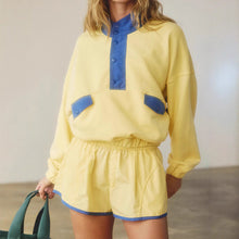 Load image into Gallery viewer, Women's Long-Sleeve Contrast Color 2-Piece Set – Top & Cropped Pants