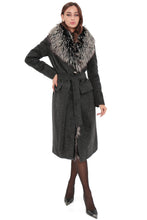 Load image into Gallery viewer, Genuine Silver Fox Cashmere Blend Coat