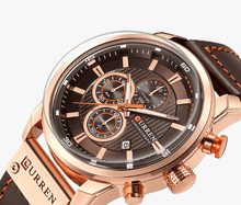 Load image into Gallery viewer, Men's Waterproof Elegant Sport Watch With Chronometers Day View, Leather Belts And Hardlex Scratch Resistant Glass Perfect Gift For Him