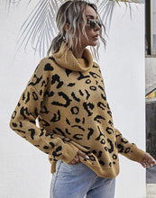 Load image into Gallery viewer, High Neck Leopard Print Sweater
