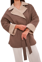Load image into Gallery viewer, Sandro Cashmere Blend Overcoat in Latte