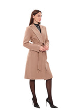 Load image into Gallery viewer, Geneva Classic Wraparound Wool Blend Overcoat in Camel