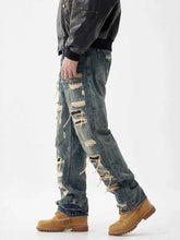 Load image into Gallery viewer, Men's Distressed Wide Leg Jeans