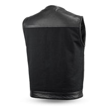 Load image into Gallery viewer, 49/51 - No Collar Men's Leather/Canvas Motorcycle Vest