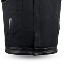 Load image into Gallery viewer, 49/51 - No Collar Men's Leather/Canvas Motorcycle Vest