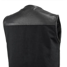 Load image into Gallery viewer, 49/51 - No Collar Men's Leather/Canvas Motorcycle Vest