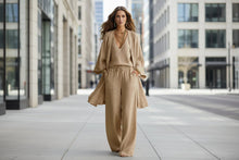 Load image into Gallery viewer, Women's V-Neck Cardigan Coat, Pocket Vest & Long Pants Three-Piece Set