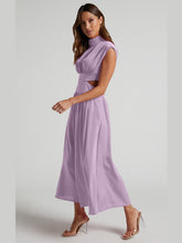 Load image into Gallery viewer, Modern Cutout Mock Neck Sleeveless Ruched Dress Elegant Dress For Women