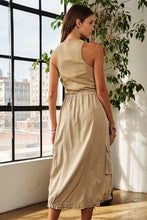 Load image into Gallery viewer, Drawstring Sleeveless Washed Dress For Women – Casual, Stylish, Comfortable, Versatile, Effortlessly Chic Dress for Everyday Wear
