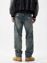 Load image into Gallery viewer, Men's Distressed Wide Leg Jeans