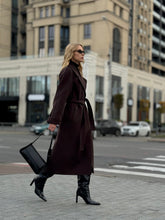 Load image into Gallery viewer, Emily Classic Wool Blend Overcoat in Rich Chocolate