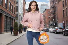 Load image into Gallery viewer, 🖤 Women’s Winter Velvet Hoodie — Solid Color Warm Sweatshirt