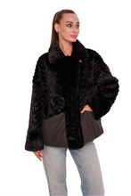 Load image into Gallery viewer, Kaia Eco-Fur Down Fill Coat in Black