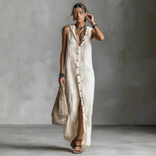 Load image into Gallery viewer, Women's Sleeveless Deep V-Neck Hooded Loose Maxi Dress – 6 Colors XS–3XL