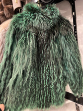 Load image into Gallery viewer, Reversible Genuine Silver Fox Down Fill Coat