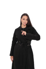 Load image into Gallery viewer, Justine Cashmere Blend Overcoat in Black, 100cm