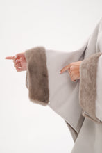 Load image into Gallery viewer, Genuine Mink Fur Double Face Wool Hooded Poncho