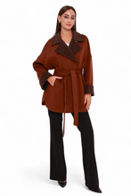 Load image into Gallery viewer, Sandro Cashmere Blend Overcoat in Cinnamon