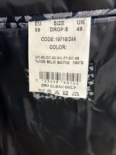 Load image into Gallery viewer, Moda Color Exclusive Navy with Silver Floral/Brocade Print 1-Button 3-Piece Turkish Slim Fit Suit