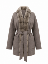 Load image into Gallery viewer, ⇆ Reversible Genuine Mink Fur Virgin Wool Coat