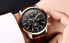 Load image into Gallery viewer, Men's Waterproof Watch With Chronometers Date Display And Fluorescent Pointers Excellent Look Perfect Gift