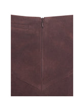 Load image into Gallery viewer, Faryn Mahogany Vegan Suede Pleated A-Line Mini Skirt