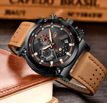 Load image into Gallery viewer, Men's Waterproof Modern Watch With Leather Belts, Stainless Steel Case Excellent Look Perfect Gift