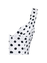 Load image into Gallery viewer, Rahma Polka Dot Drop Waist Midi Cotton Poplin Dress
