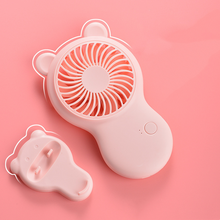 Load image into Gallery viewer, Handheld Pocket Mini Fan Portable With Bracket USB Mini Fan Portable Pocket Fan Cartoon Handheld Desktop Rechargeable Standing Fan Three Gear Wind Speed Regulation Battery Operated USB Small Fan with 3 Speeds for Home Office Car Outdoor Travel