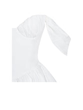 Load image into Gallery viewer, Qistina White Off-shoulder Bubble Hem Peplum Cotton Top