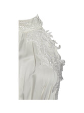 Load image into Gallery viewer, Idalia Pearl White Beaded Lace Trim Backless Halter Mini Dress