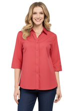 Load image into Gallery viewer, Womens Regular Fit 3/4 Sleeve Button Down Collared Camp Shirt