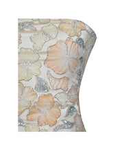 Load image into Gallery viewer, Quanisha Yellow Beaded Floral Mini Chiffon Dress with Scarf