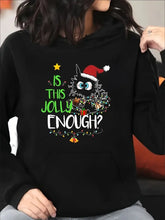 Load image into Gallery viewer, Plus Size Christmas Cat Hoodie