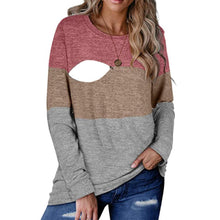 Load image into Gallery viewer, Chic Colorblock Nursing Crew T-Shirt - # BAGE211510106-NURSG