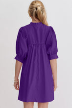Load image into Gallery viewer, Pink Puff Sleeve Mini Dress Casual and Feminine Dress for Women Simple Classic Summer Dress