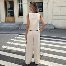 Load image into Gallery viewer, Women's Contrast Color Sleeveless Vest & Drawstring Trousers Suit – 6 Colors S–XXL