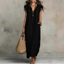Load image into Gallery viewer, Women's Sleeveless Ruffle Pocket Maxi Dress