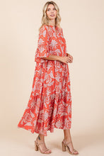 Load image into Gallery viewer, New Summer Abstract Leaf Print Tiered Ruffle Dress For Women – Playful and Artistic Dress with Eye-Catching Ruffle Details