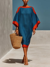 Load image into Gallery viewer, Loose-Fit Three-Quarter Sleeve Mid-Length Dress – 4 Colors S–3XL