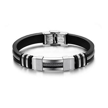 Load image into Gallery viewer, Stainless Steel Silicone Bracelet Men Jewelry Wrist Band Punk Style Men Rubber Charm Brecelet