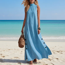 Load image into Gallery viewer, Sleeveless Midi Dress – Side Slits & Loose Fit
