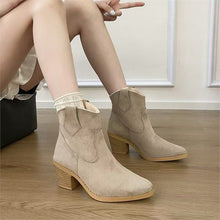 Load image into Gallery viewer, Women’s Retro Sock Cuff Booties – Stylish Ankle Boots with Stretch Cuff
