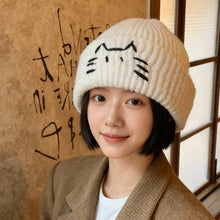 Load image into Gallery viewer, Women’s Cute Cat Line Design Knitted Hat – Warm Fall & Winter Beanie